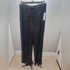 Premier Black Sequin Wide Leg Pants